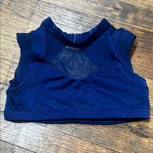 Navy Blue Mesh Crop Top